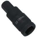 M12 x 55mm 1/2in Drive Short Impact Impacted Allen hex Key Socket 12mm