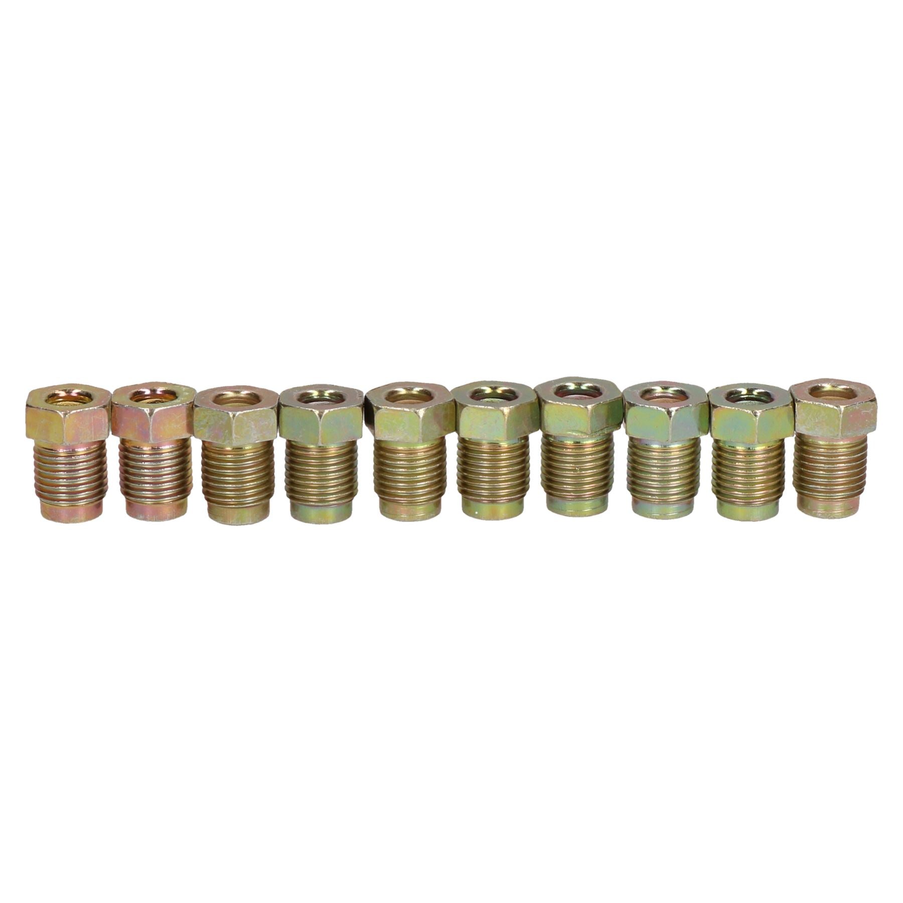 Short Steel Male Brake Pipe Union Fittings 10mm x 1mm for 3/16" Brake Pipe 10pc