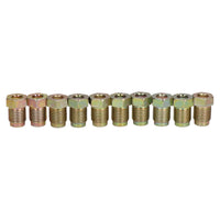 Raccords unions mâles courts en acier pour tuyau de frein 10 mm x 1 mm pour tuyau de frein 3/16" 10 pièces