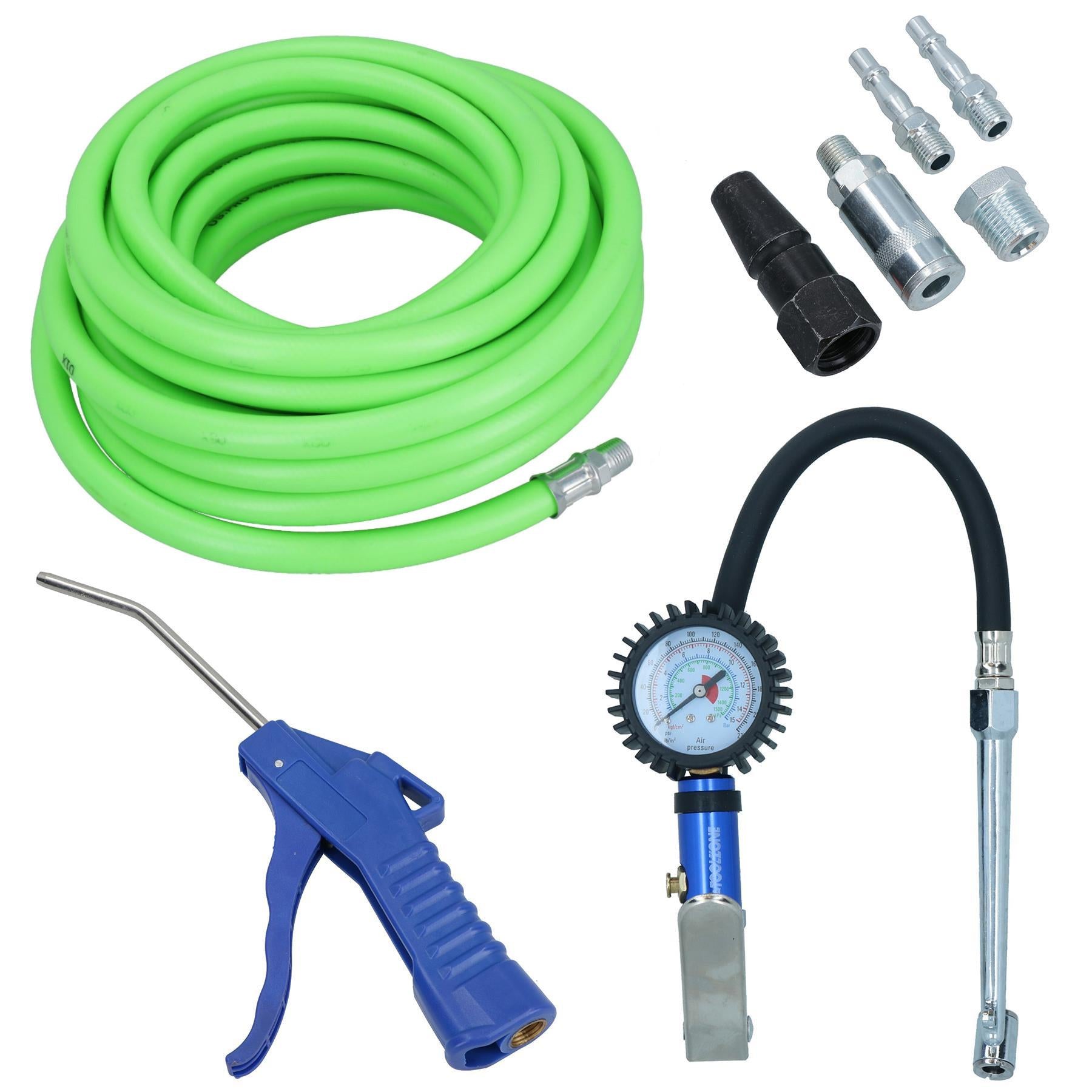 HGV 10m Air Line C Coupling Tyre Wheel Inflator Blow Gun Red Line Hose Kit