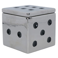 Ceramic Dice Box Mirrored Silver Storage Trinket Jewellery House Home Decor