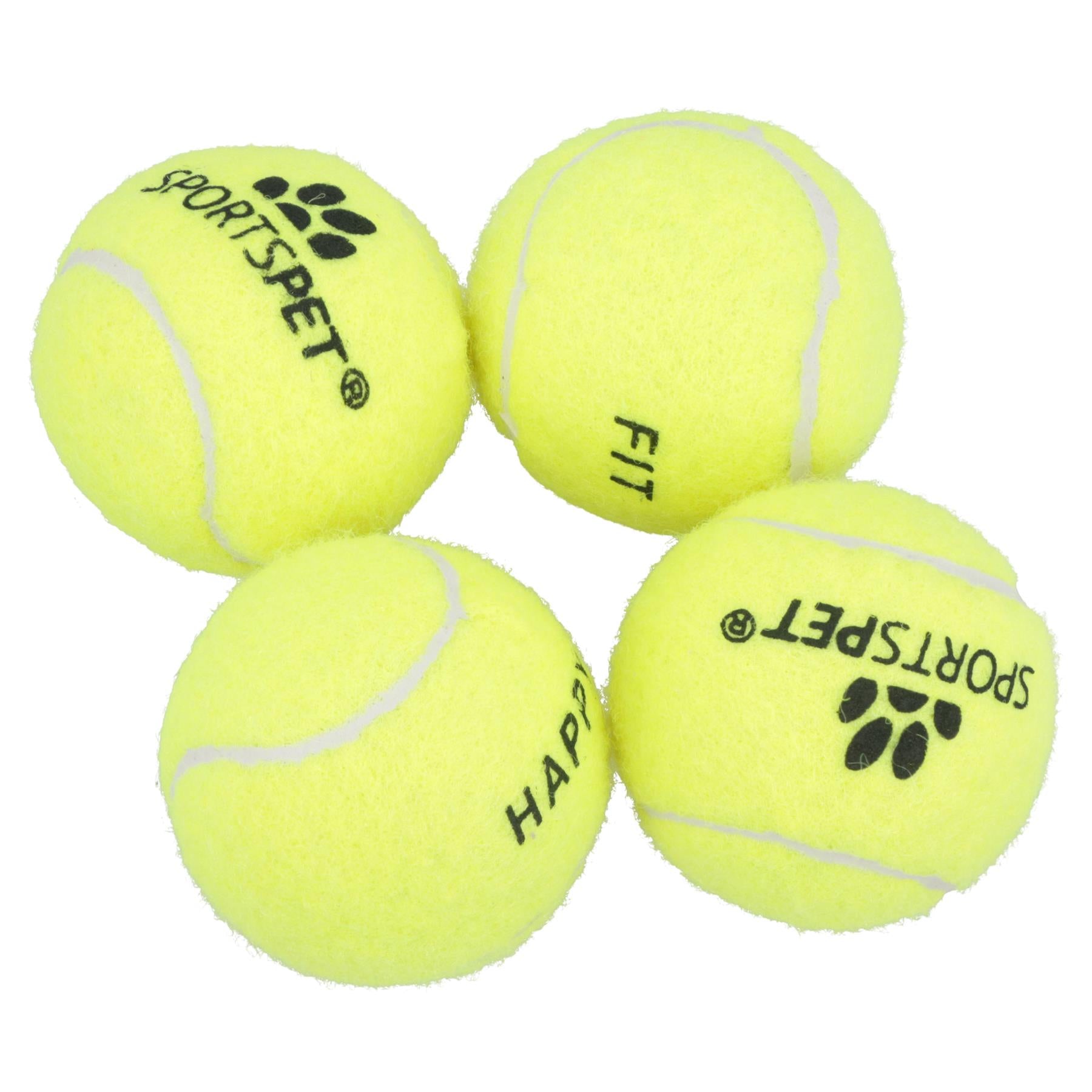 4PK Small Mini Interactive Tennis Ball Dog Play Time Throw Fetch Catch 4.8cm