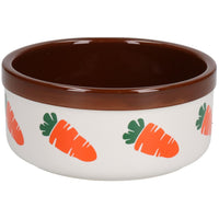 1x Brown & 1x Orange Small Aniamls 5"/12.5cm Ceramics Food Water Bowls Dish