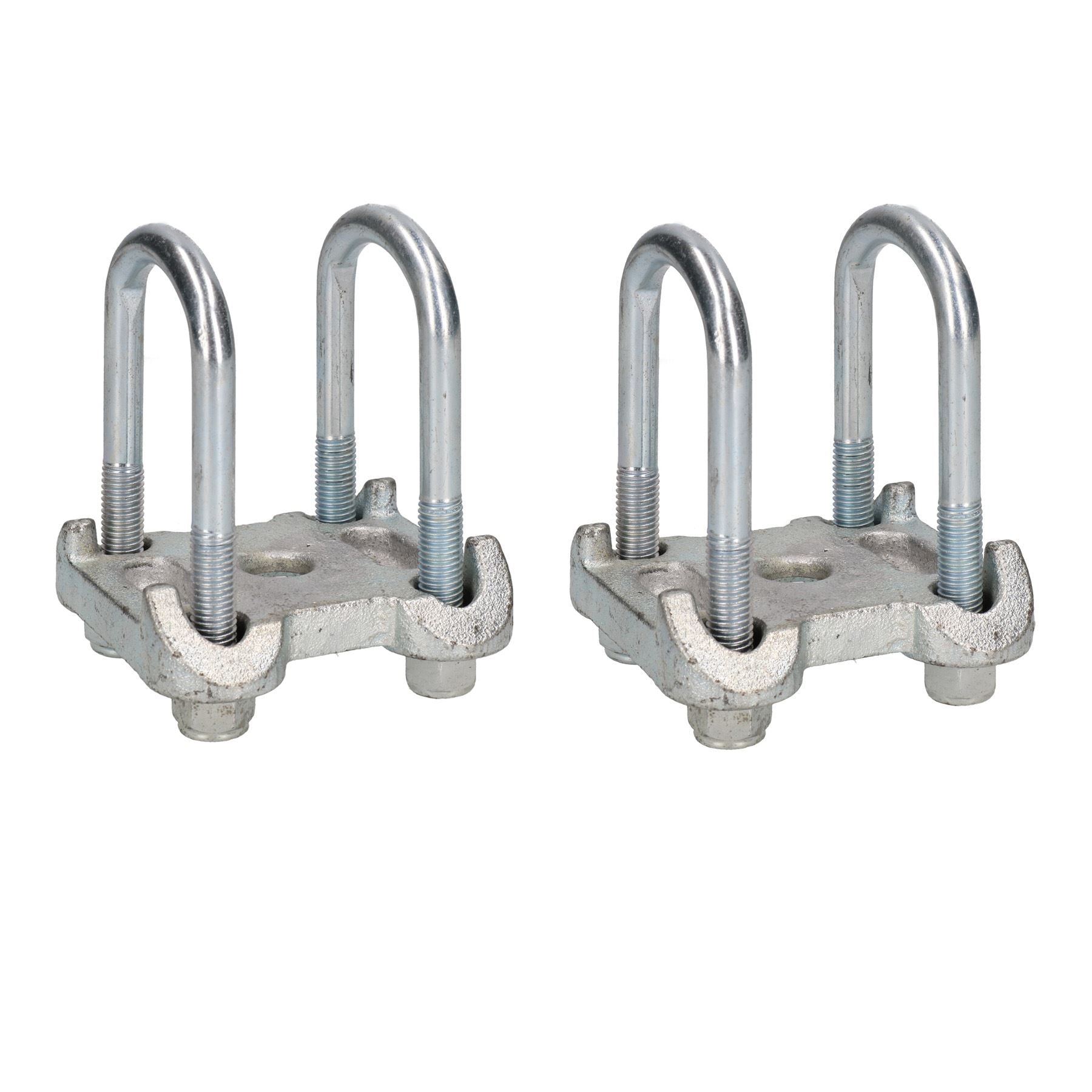 4 boulons en U et 2 plaques de base pour ressort à lames paraboliques doubles Ifor Williams 115 x 53 mm