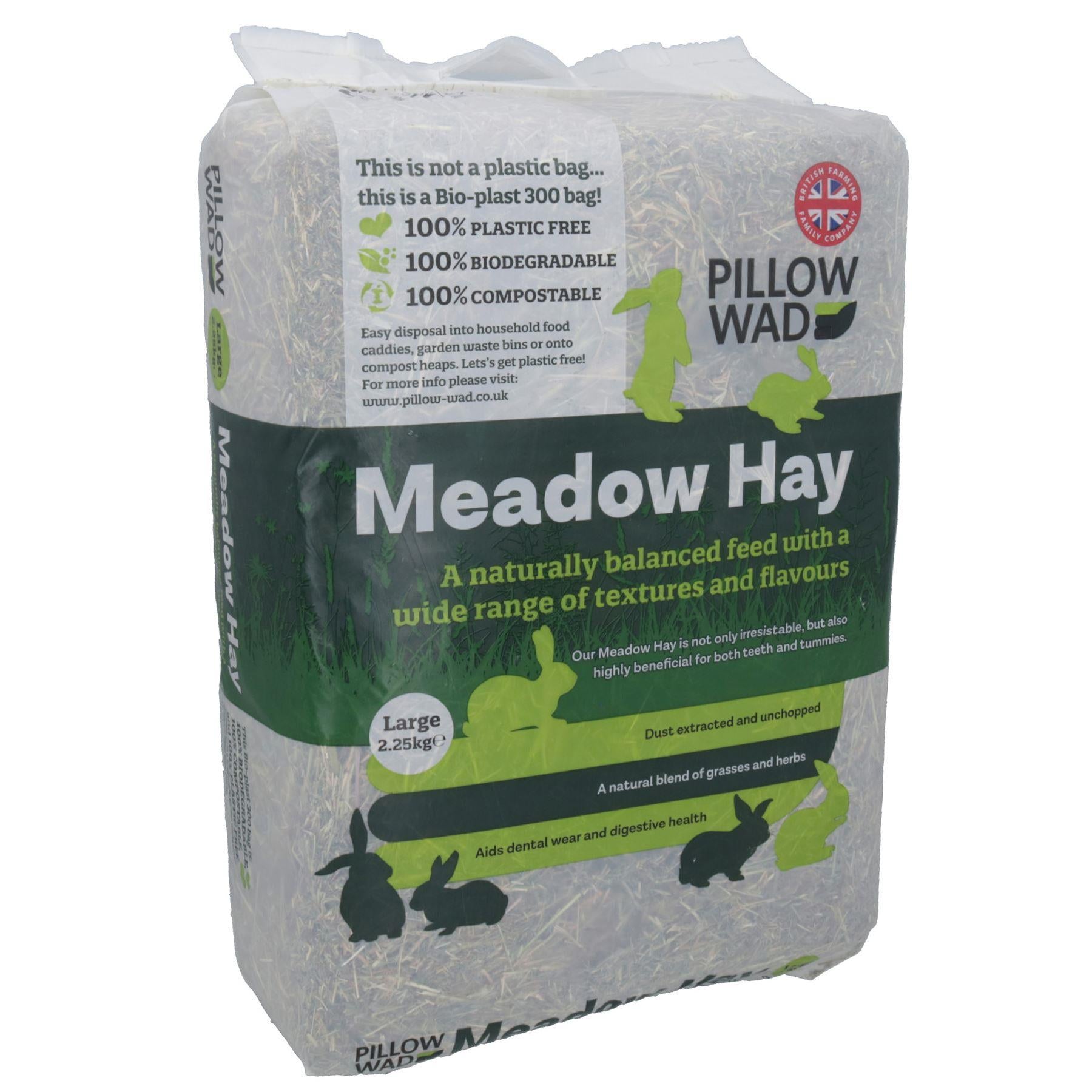 Superior Quality Large Bio Meadow Hay Small Animal Bedding Feeding 2.25KG