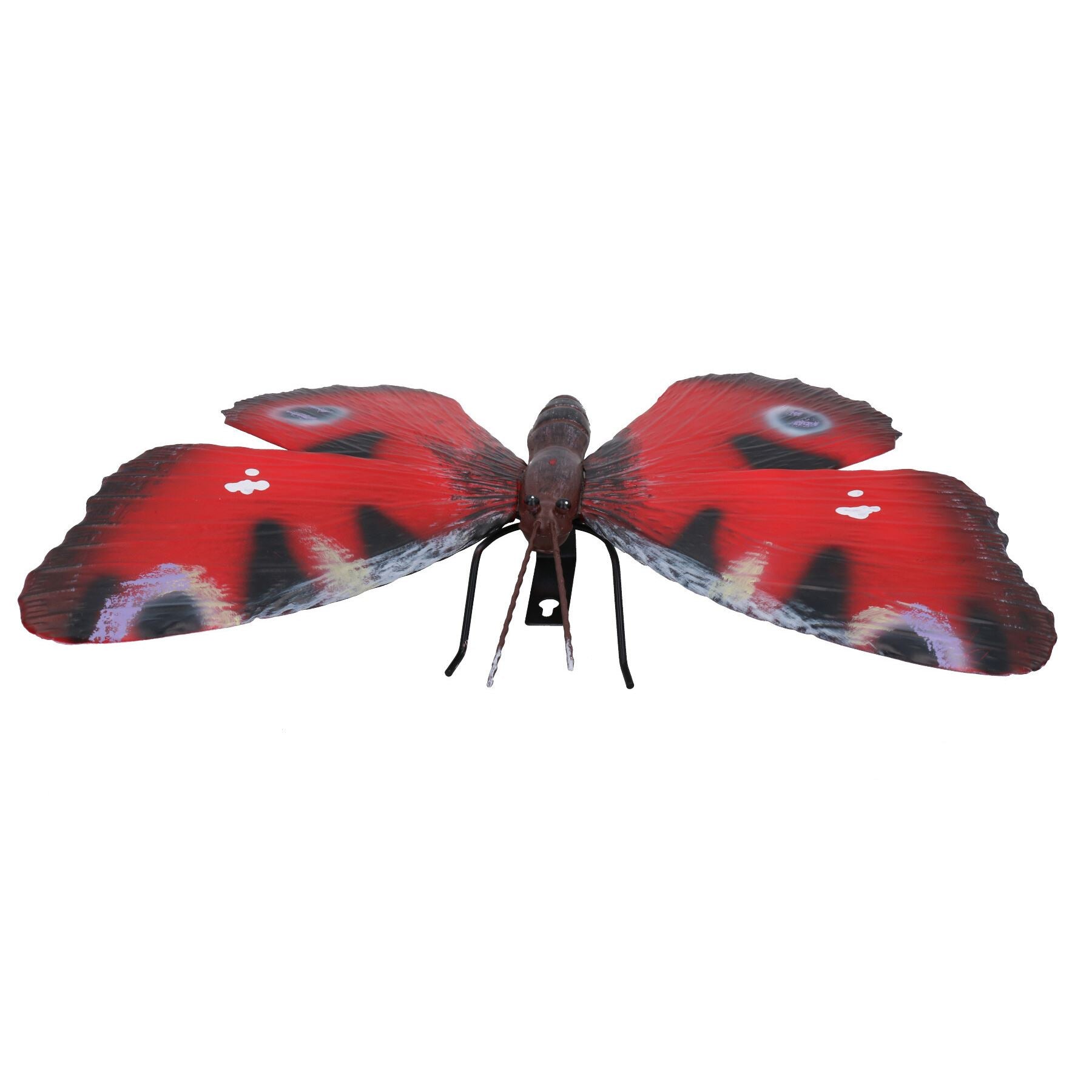 Set of 2 Large Metal 3D Red & Blue Butterfly Garden/Home Wall Art Ornament