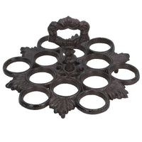 12 Egg Holder Rack Basket Cast Iron Metal Kitchen Chicken Storage Cookware