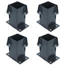 Grey Flush Fit Fence Post Bolt Down Shoe Holder Support 75mm x 75mm