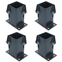 Grey Flush Fit Fence Post Bolt Down Shoe Holder Support 75mm x 75mm