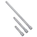 Jeu de 9 rallonges de douilles droites 1/4" 3/8" 1/2" 75 mm 125 mm 250 mm