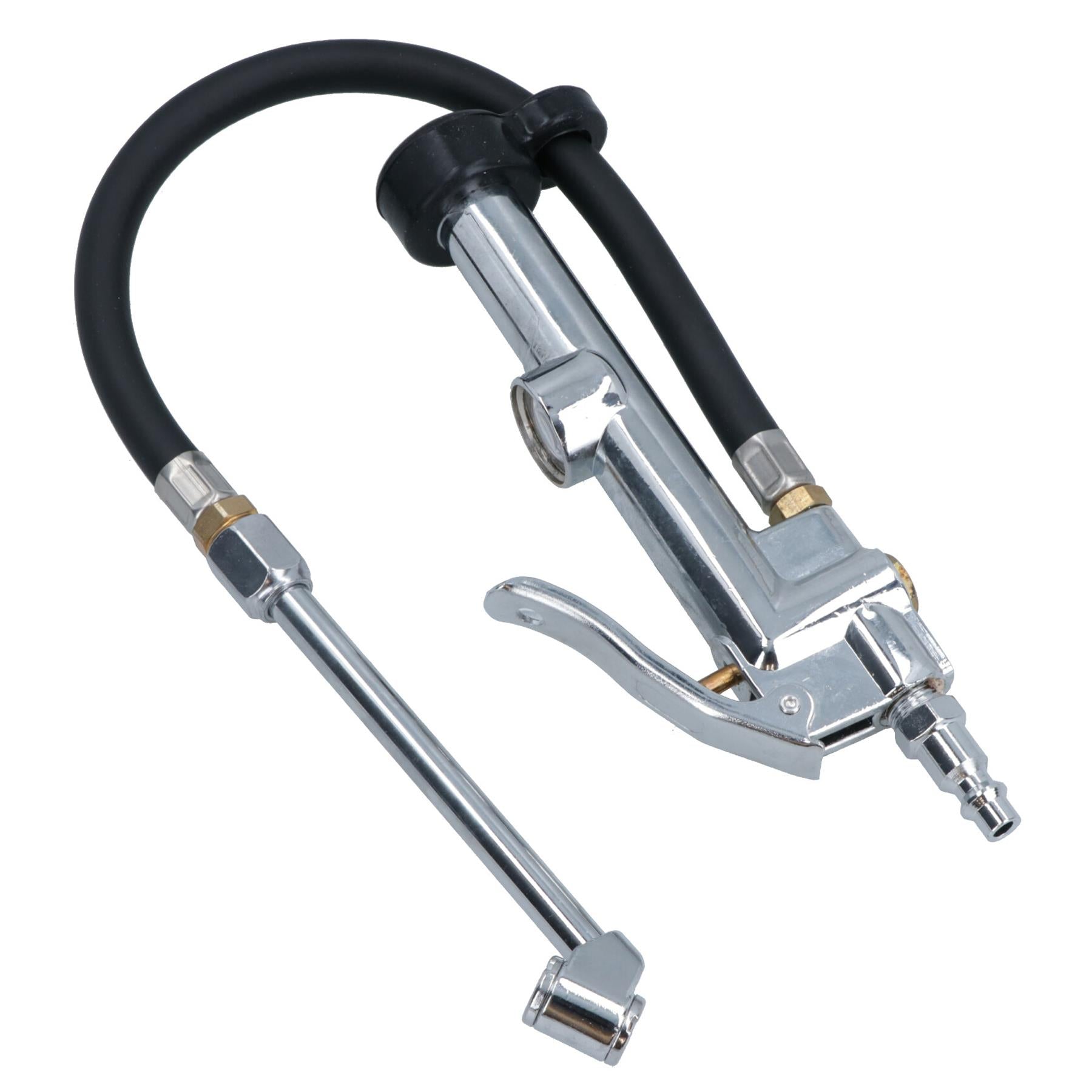 Air Line Tyre Wheel Inflator with Dual Head Push Pull Connector 0 – 250 psi