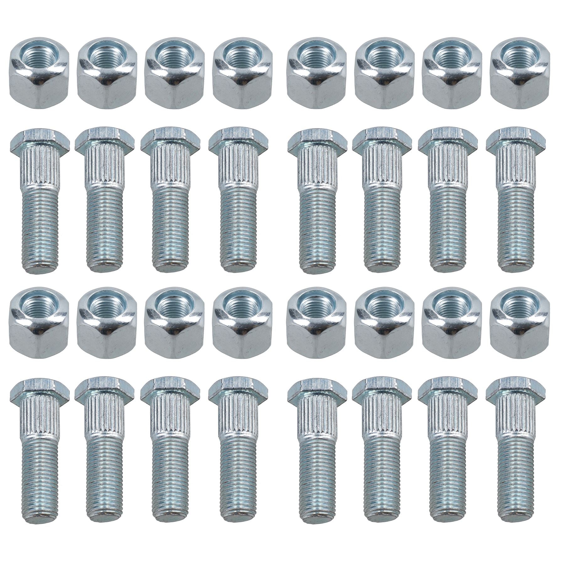 Pack of 16 3/8" UNF Wheel Studs And Nuts For 4" PCD Trailer Suspension Hubs