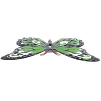 2pk Small Green Metal  Butterfly Garden/Home Wall Art Ornament 11x8.5cm