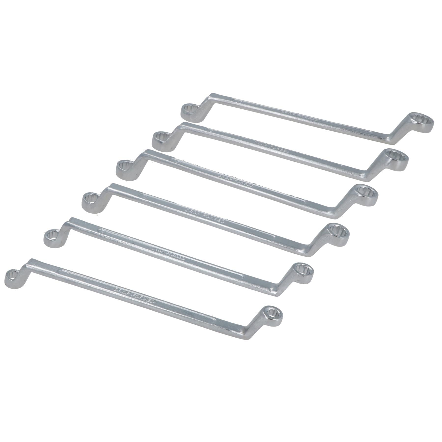 Metric Double Ended Bi-hex Ring Spanners 6mm - 17mm 6 Spanners 12 Sizes