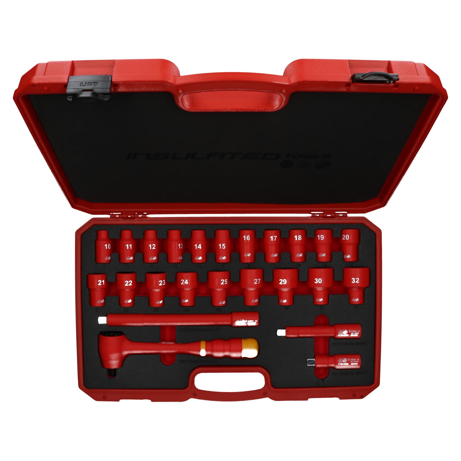 1/2" Drive Insulated VDE Tool Socket and Accessory Kit 24pc Metric GS Approved