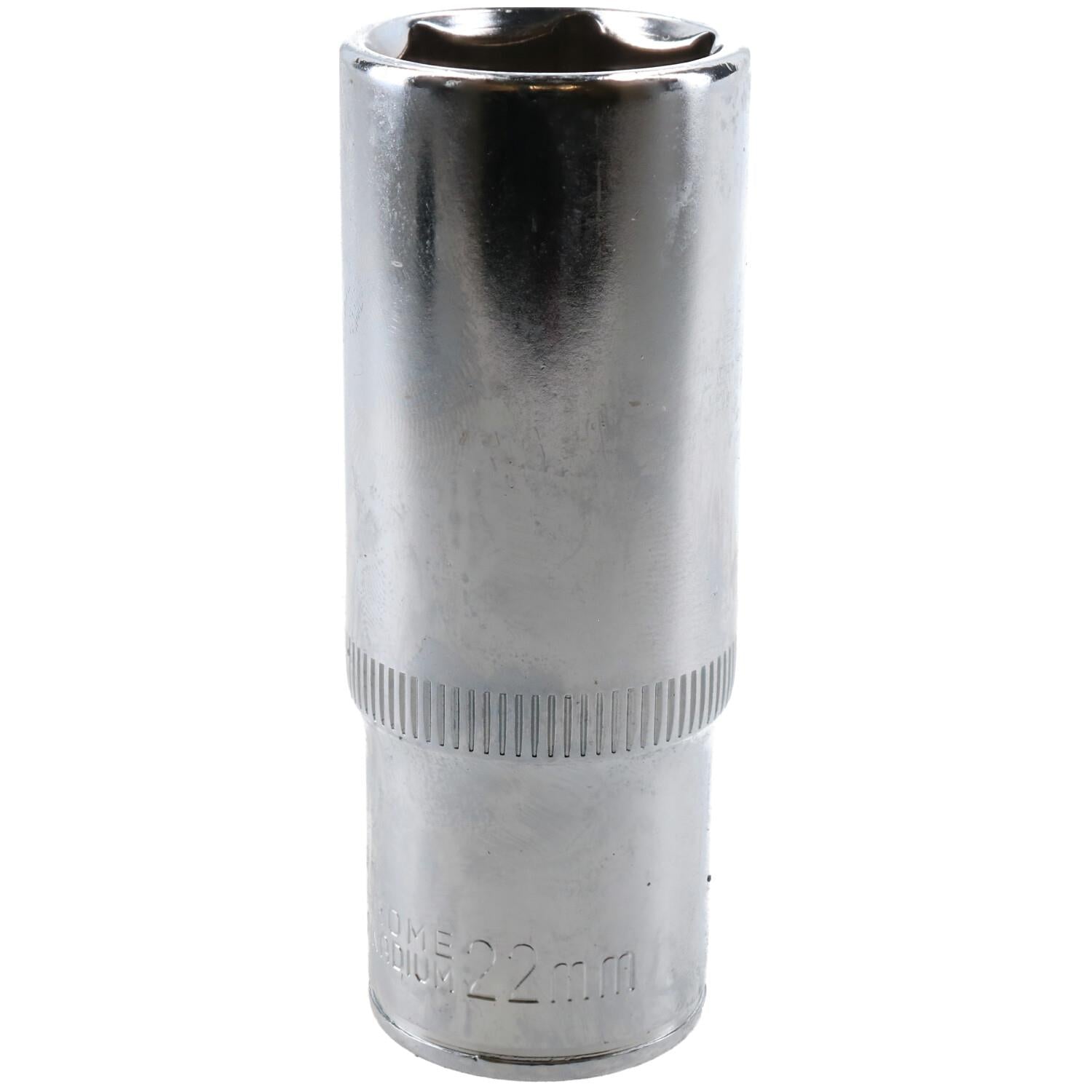 22mm Double Deep 78mm Socket 1/2" Drive Metric 6 Point Chrome Vanadium Steel