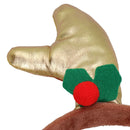 2PK Dog Humorous Novelty Christmas Gold Antler Headband Medium Size