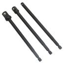 150mm Socket Adapter Adaptor Hex Extension Set Mixed Drive 1/4 3/8 + 1/2 3pc