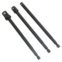 150mm Socket Adapter Adaptor Hex Extension Set Mixed Drive 1/4 3/8 + 1/2 3pc