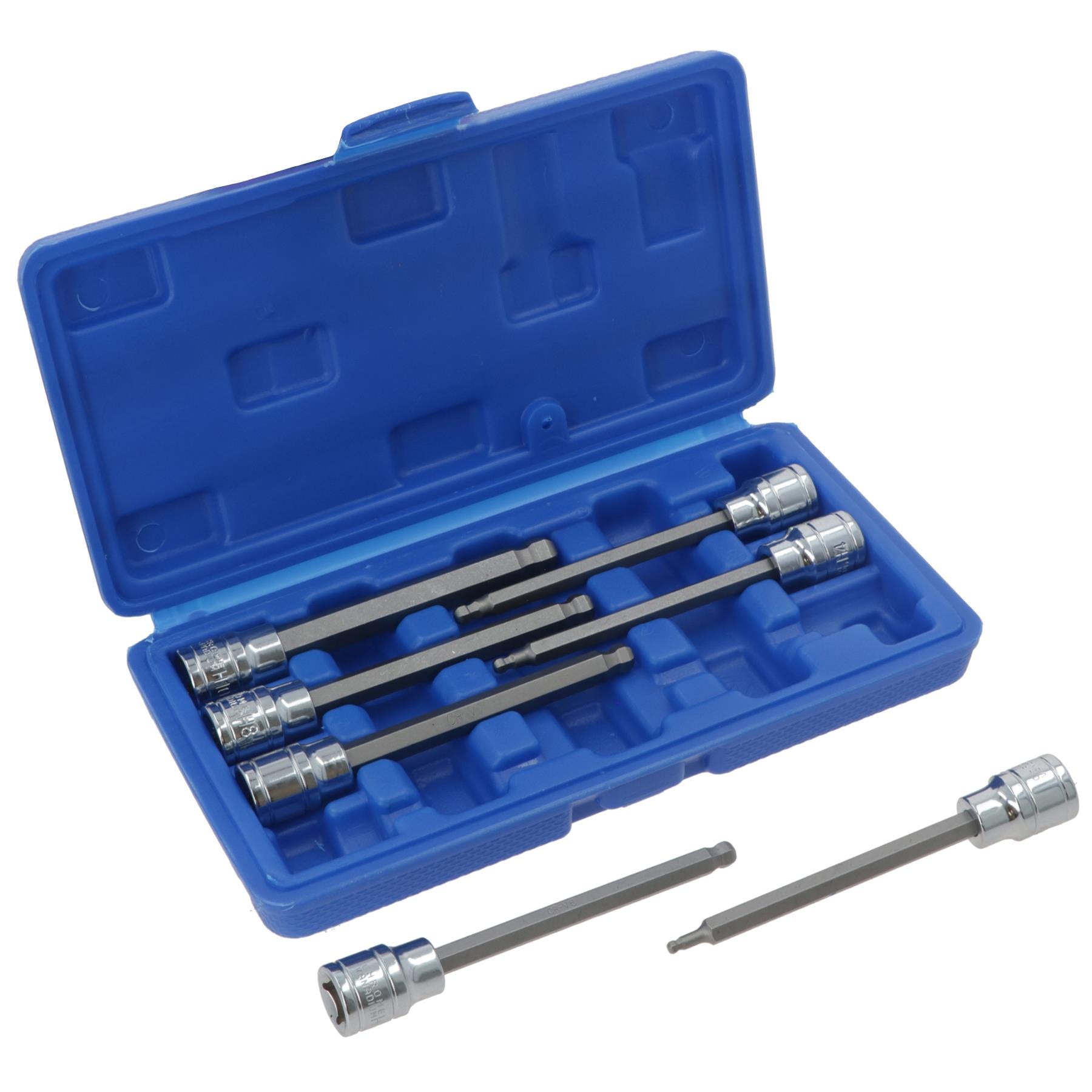 Long Ball Ended Hex Allen Key Socket Bit Set 3/8" Drive 3mm - 10mm AT641