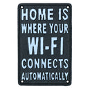 Home Is Where Your Wifi Connects Sign Cast Iron Plaque Wall House Door Garden