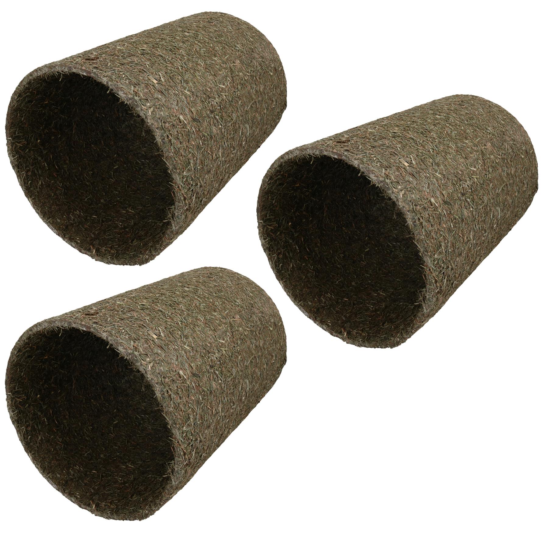 3PK Large Rabbit Pet Guinea Naturals Treat Hay'n'Hide Meadow Tunnel 21X21X30