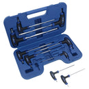 Vis à tête sphérique métrique MM Allen Hex et barre en T droite avec poignée 2 mm - 10 mm 9 pièces