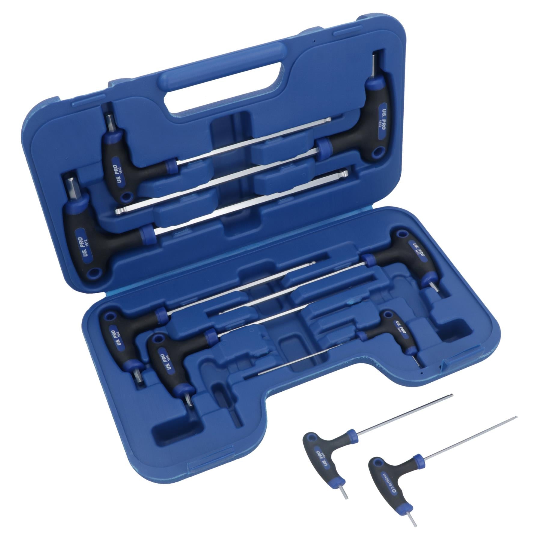 Vis à tête sphérique métrique MM Allen Hex et barre en T droite avec poignée 2 mm - 10 mm 9 pièces