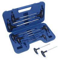 Vis à tête sphérique métrique MM Allen Hex et barre en T droite avec poignée 2 mm - 10 mm 9 pièces