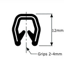 4,9 m PVC-Gummi-Kantenschutz, extrudierte Gummidichtung, 2–4 mm, Set für Auto, Boot, Anhänger, JG01