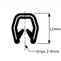 Kit de garniture de bord en caoutchouc PVC de 4,9 m, joint extrudé en caoutchouc de 2 à 4 mm pour voiture, bateau, remorque JG01