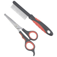 Soft Protection Coarse Wide Toothed Detanging Comb & Ear/Face Scissor Dog Cat