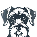Black Metal Peeking Schnauzer Silhouette with Fixing Plate Garden Ornament Gift