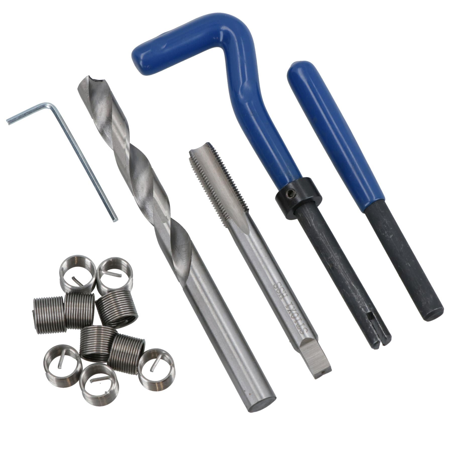 M10 x 1.0mm Metric Thread Repair Kit Helicoil Set for Damaged Threads 15pc