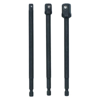 150mm Socket Adapter Adaptor Hex Extension Set Mixed Drive 1/4 3/8 + 1/2 3pc