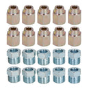 12 mm x 1 mm Bremsleitungsverschraubungen aus Stahl, männlich und weiblich, für 1/4-Zoll-Rohr, 20er-Pack