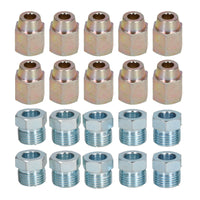 12 mm x 1 mm Bremsleitungsverschraubungen aus Stahl, männlich und weiblich, für 1/4-Zoll-Rohr, 20er-Pack