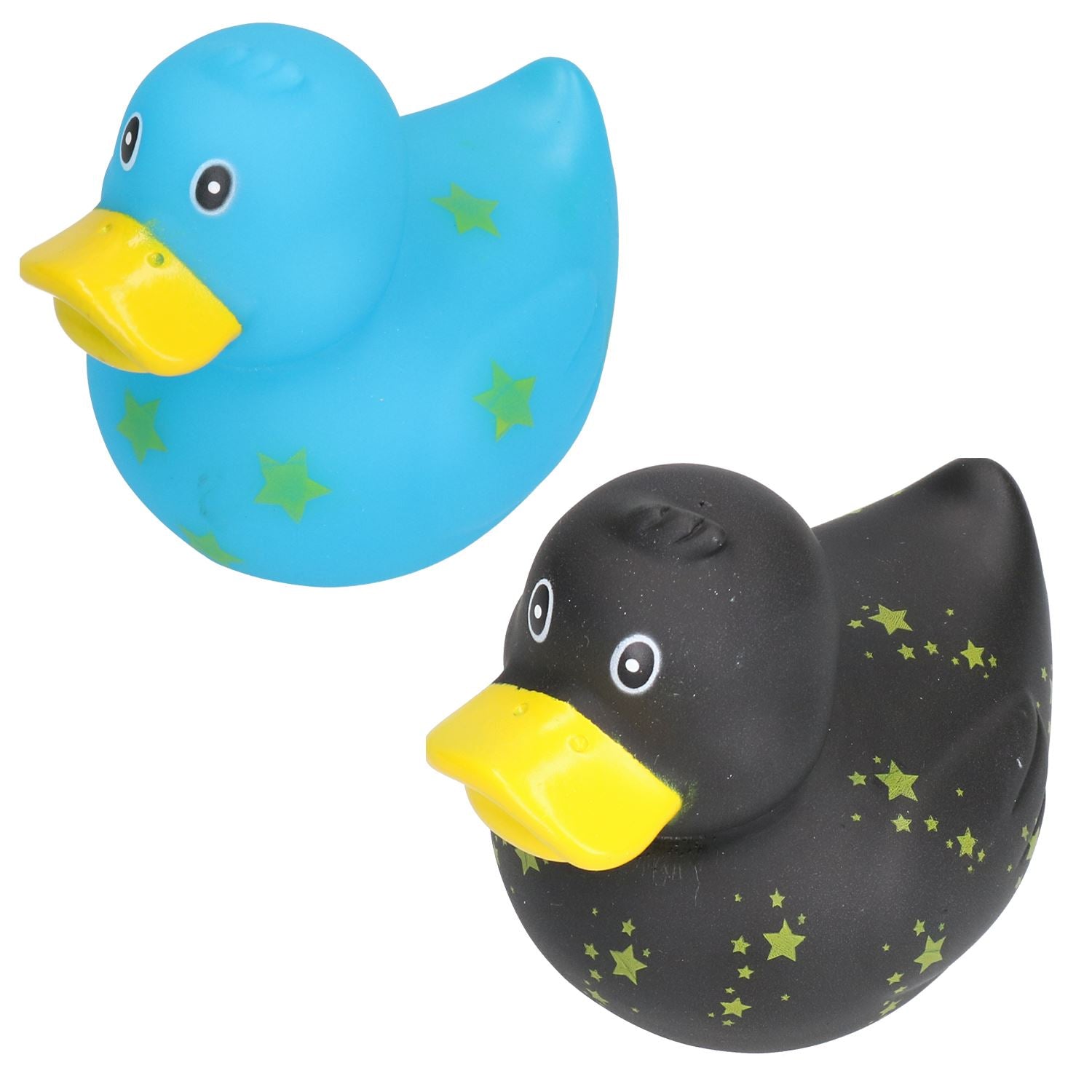 Blue & Black Star Rubber Vinyl Squeaky Duck Squeaky Dog Toy 8x10cm
