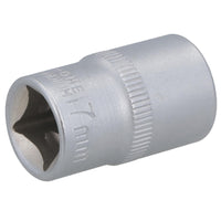 Douille à 6 pans 17 mm 1/2" Super Lock métrique peu profonde CRV à poignée moletée TE798