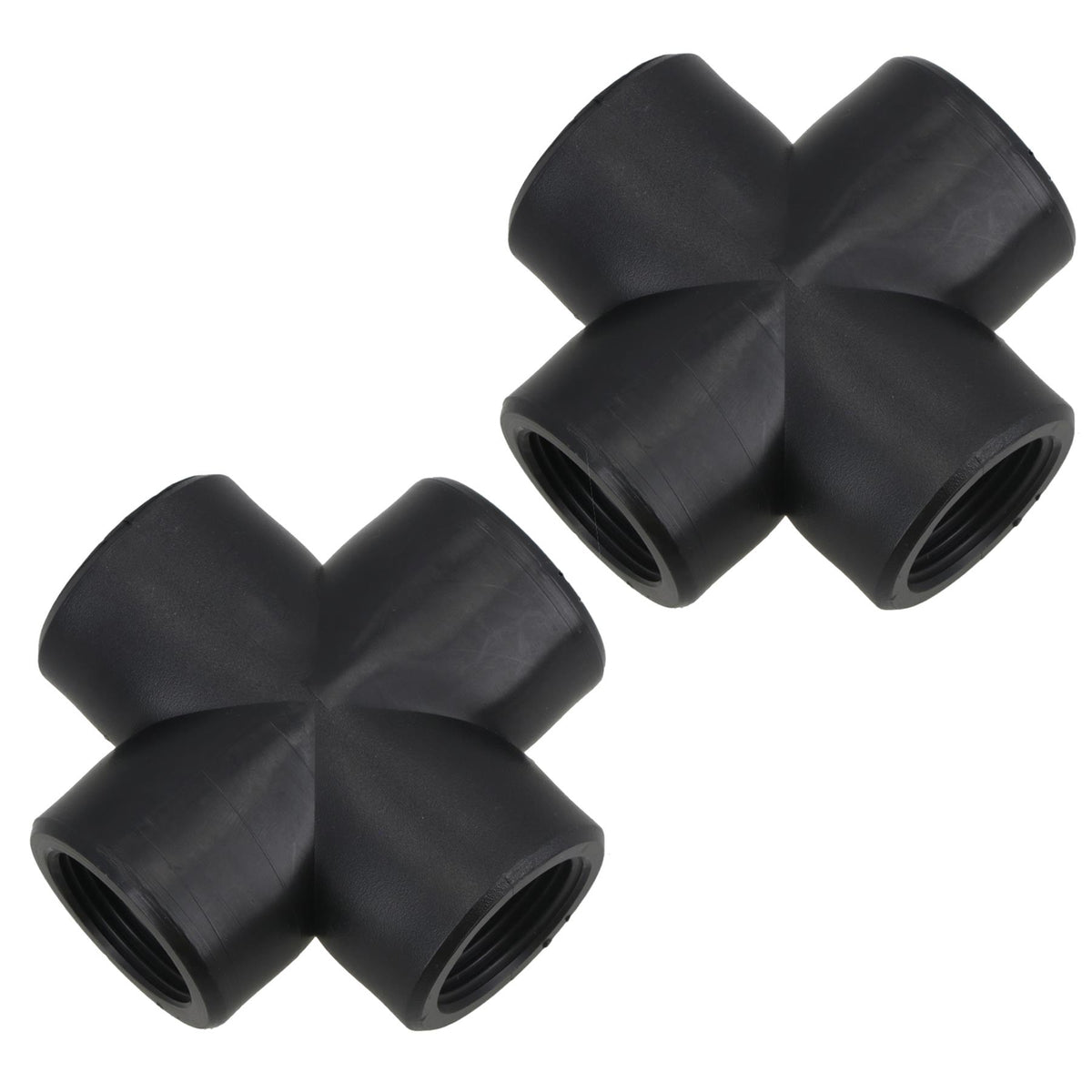 Polypropylene PP 3/4in BSP Female Threaded Cross Way Tee Piece 4 Way