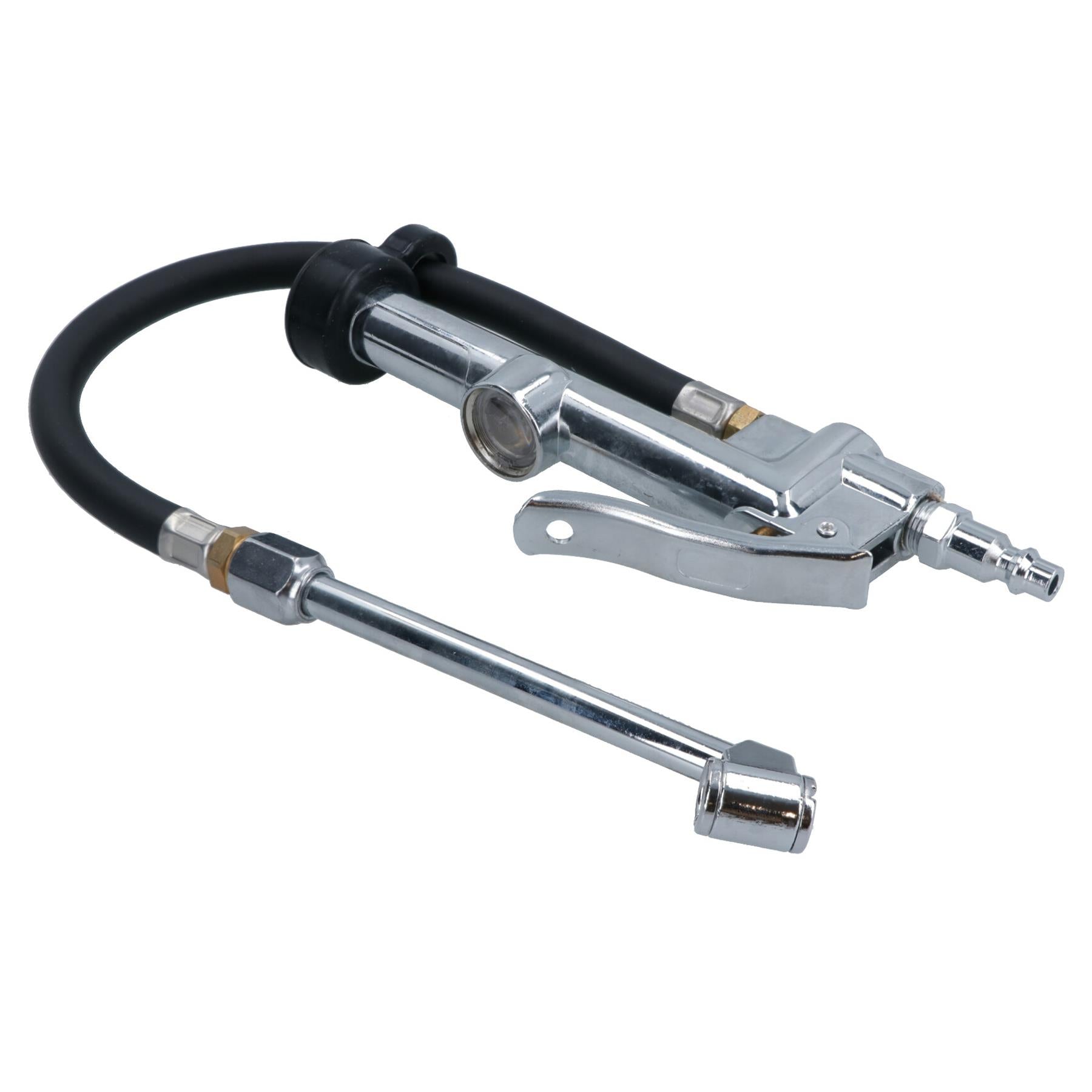 Air Line Tyre Wheel Inflator with Dual Head Push Pull Connector 0 – 250 psi