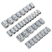 Jeu de douilles extensibles peu profondes AF SAE métriques MM et impériales 1/2" 42 pièces