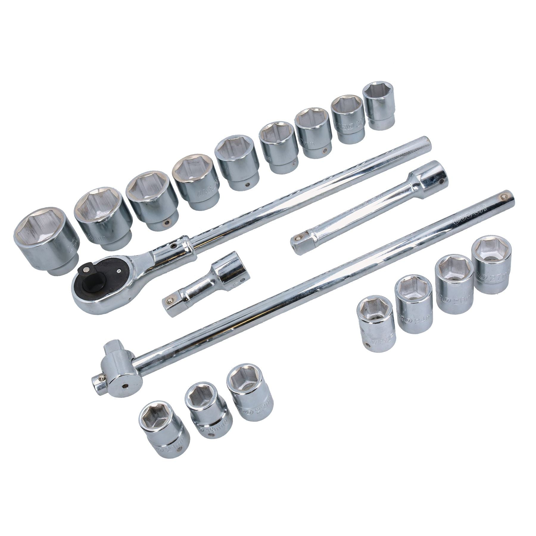 3/4" Drive Metric Socket and Accessory Set 19mm – 50pc 6 Sided 20pc