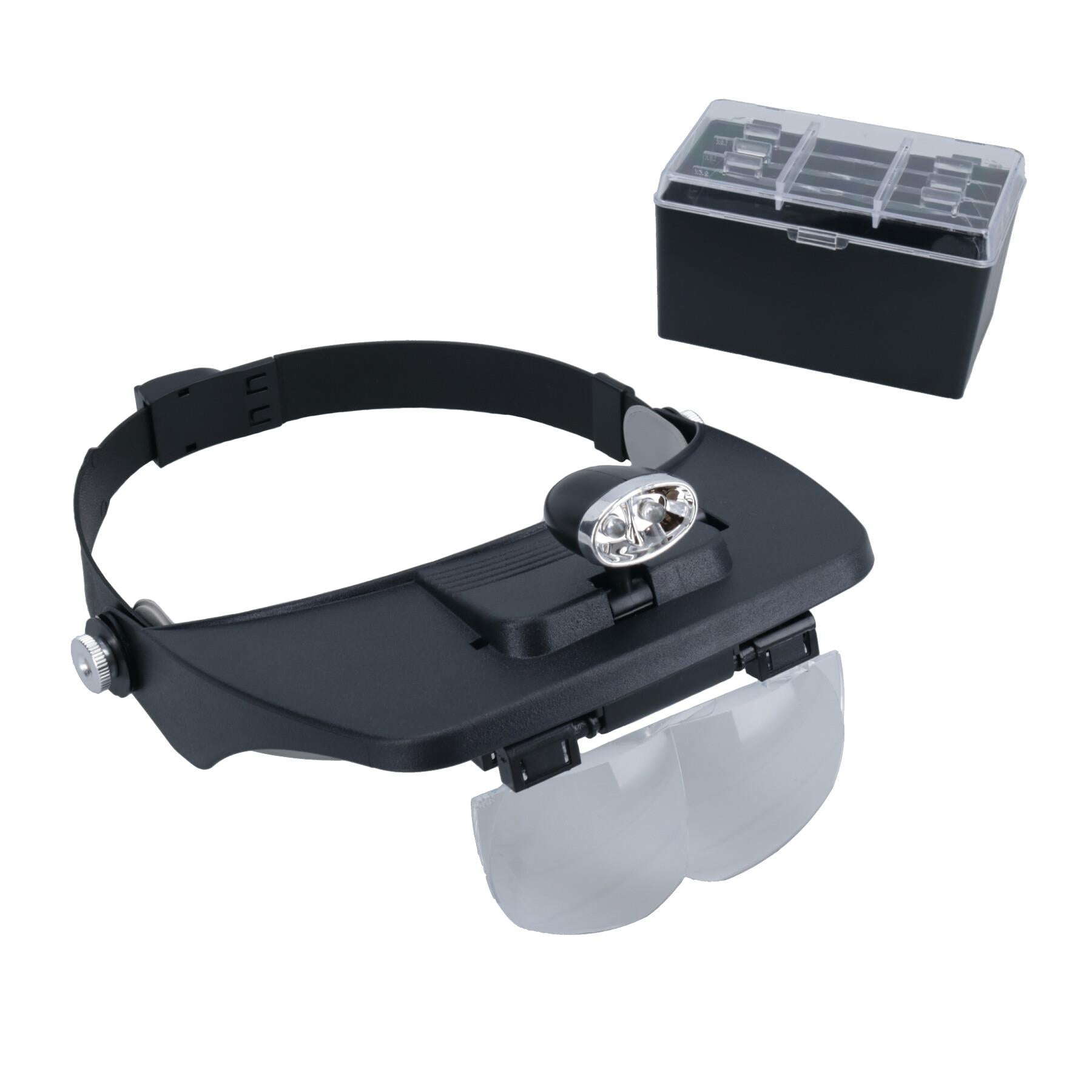 Adjustable Head Magnifier with Light  / Torch / Flashlight Four Lenses TE012