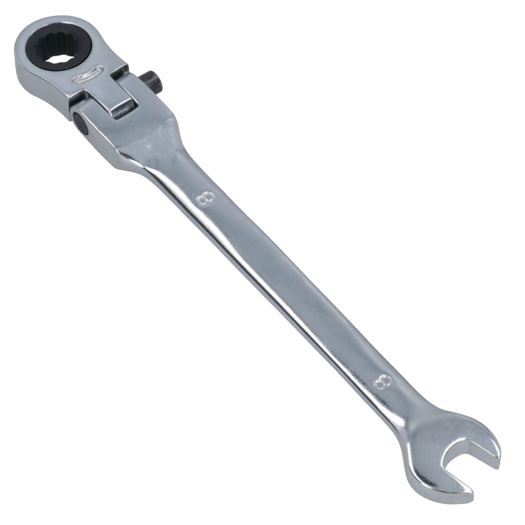 8mm Flexible Headed Ratchet Spanner Wrench Lockable Head 72 Teeth Bi-hex