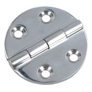 Polished Door Circular Hinge Stainless Steel 64mm diameter 316 Marine Cabin