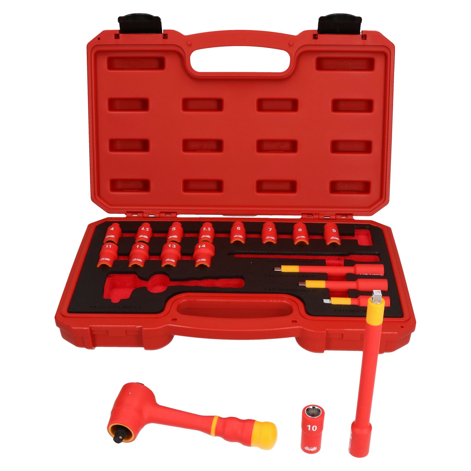1/4" Drive Insulated VDE Tool Socket and Accessory Kit 18pc Metric GS Approved