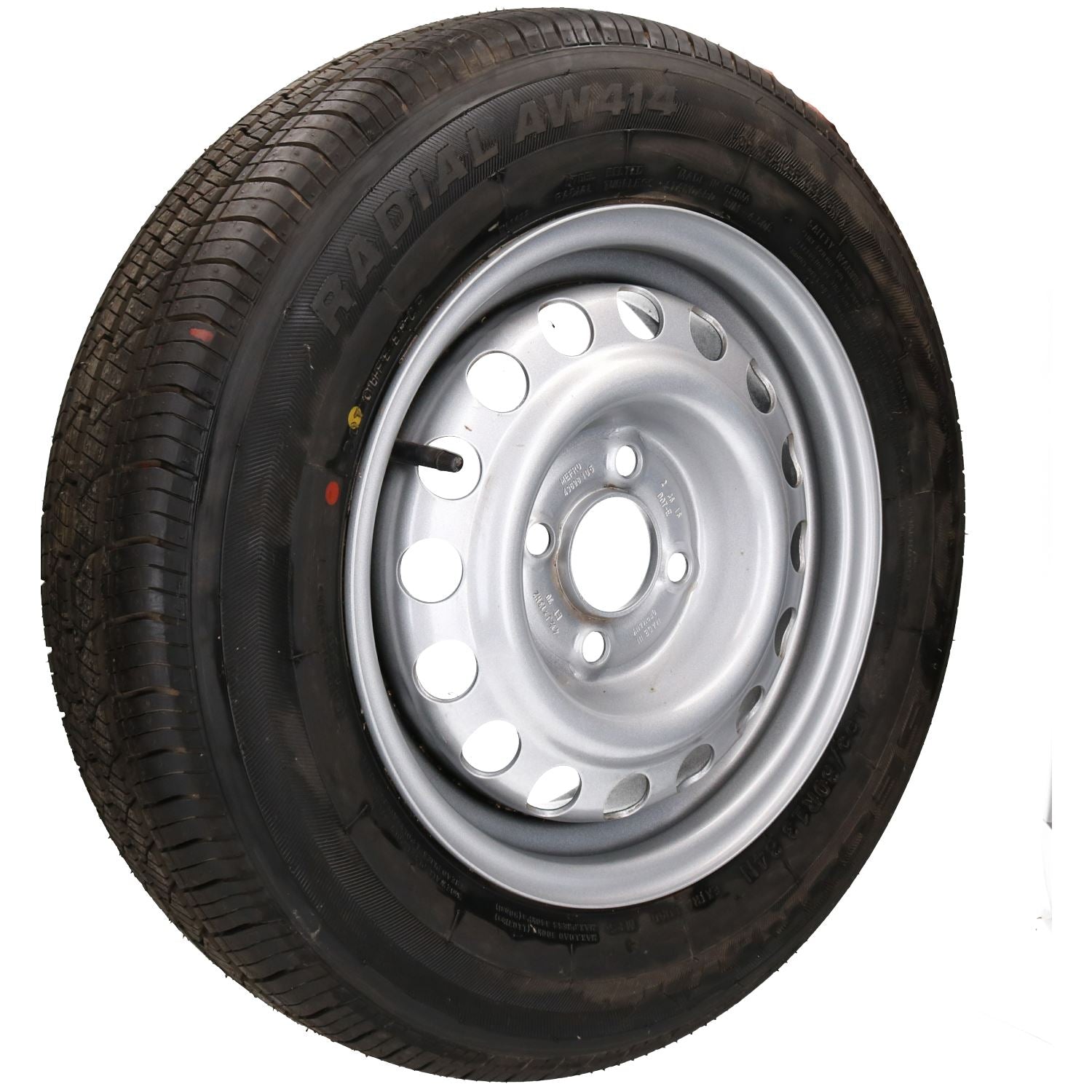 Trailer 155/80R13 Tyre and Wheel Rim 84N 500kg 100mm PCD 4 Stud
