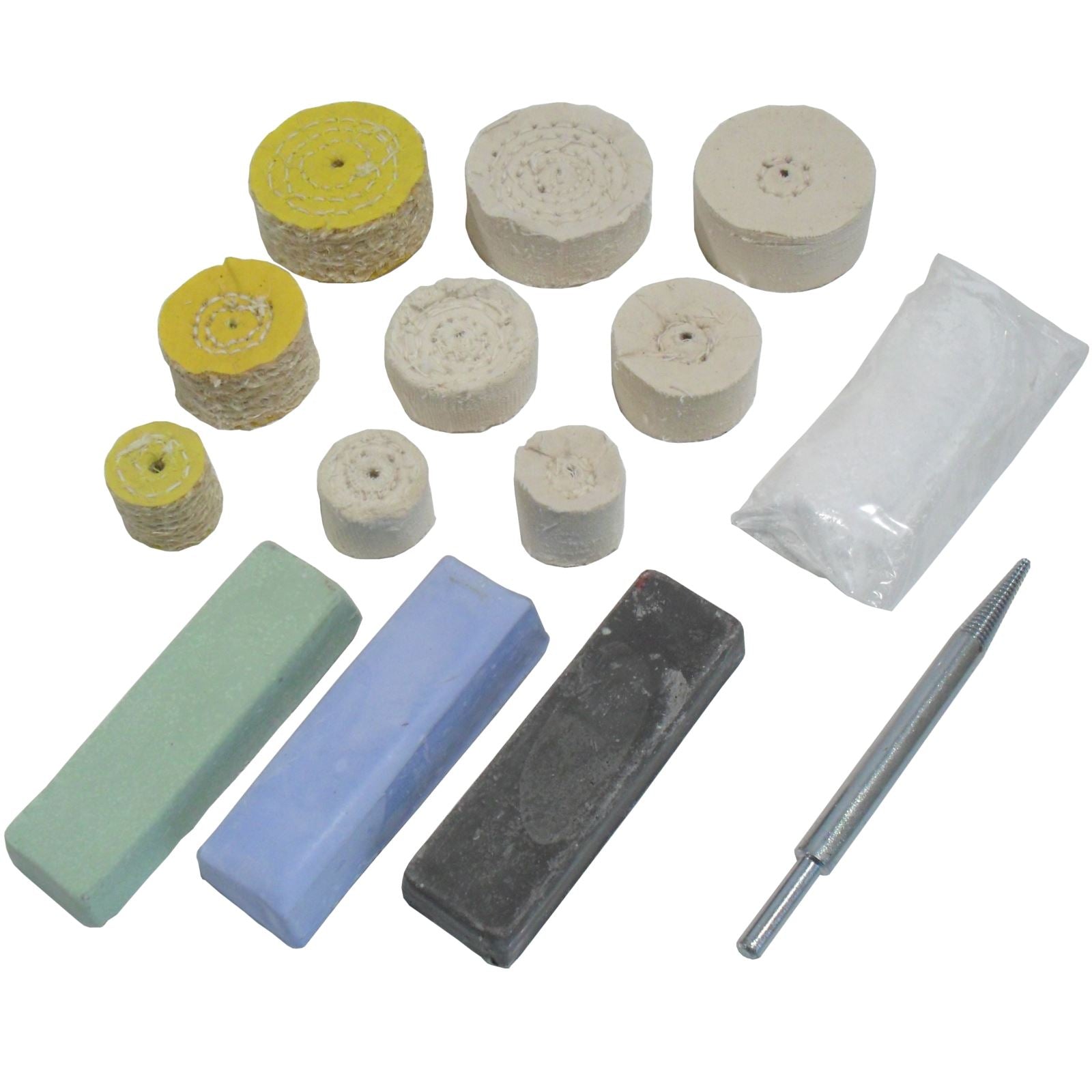 Mini Metal Polishing Kit Coarse Medium and Fine Mops 1" / 1.5" / 2" Mops POL02