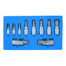 Dreifachvierkant-Spline- und manipulationssichere Stecknüsse 1/4 Zoll, 3/8 Zoll und 1/2 Zoll Dr. 10 Stück AT303